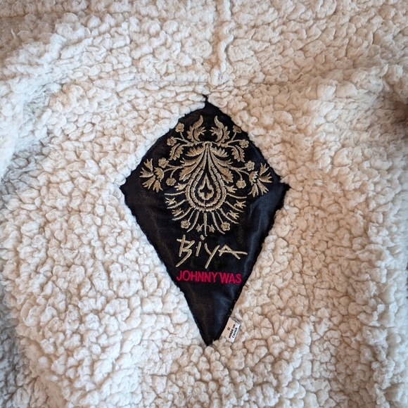 Johnny Was Anna Open Front Sherpa Jacket sz S/M - Picture 9 of 10